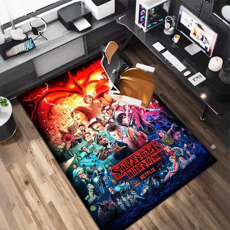 Halloween horror horror theme Stranger Things carpet home living room decoration table and chairs anti slip door mat outdoor picnic mat carpet A6