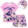 20913 2pcs/set Multi-color Kids Girls Lily Lovebraids Swimsuit Swimwear Top Shorts Sets