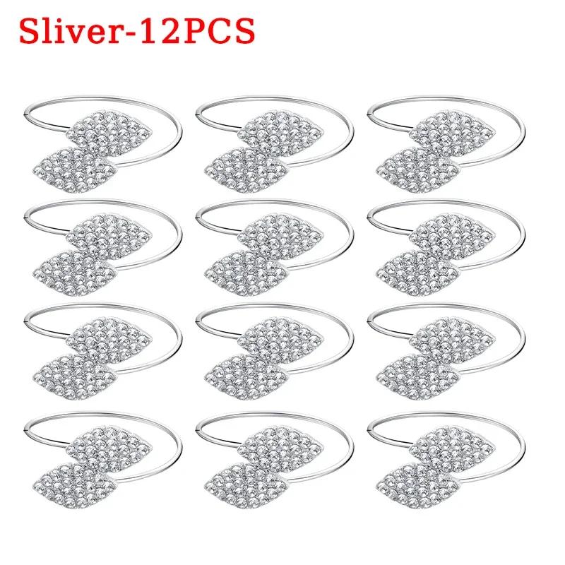 Hotel Buckles Wedding Napkin Ring Table Decoration Party Rhinestone Napkin Wedding Napkin Holder Rings Banquet Leaves Shape