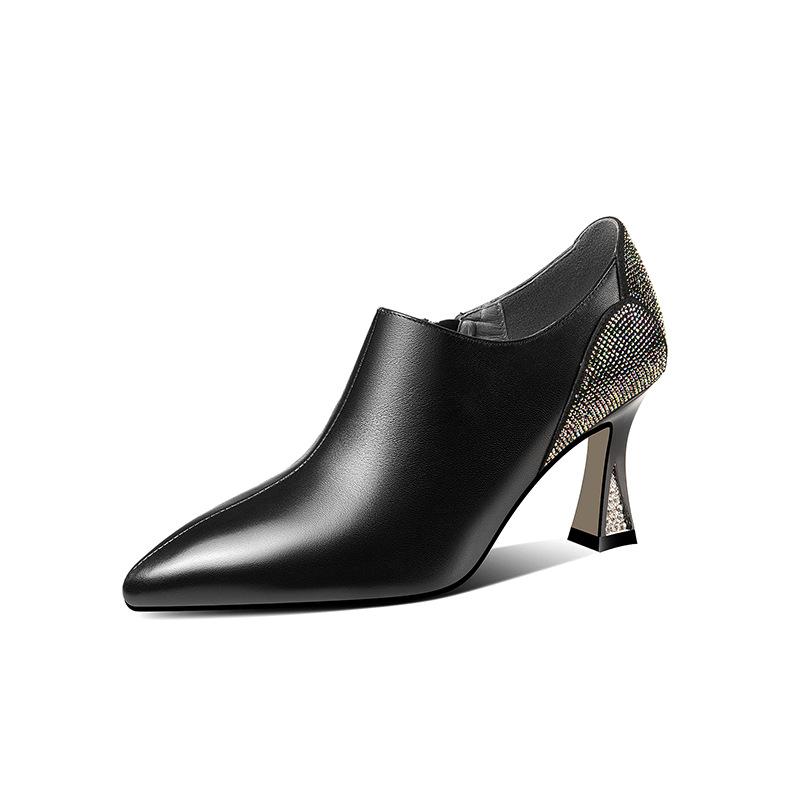 Charol negro Tacón grueso Tacones altos New Pearl Deep Mouth Spring and  Autumn Single Shoes comprar a buen precio — entrega gratuita, reseñas  reales con fotos — Joom