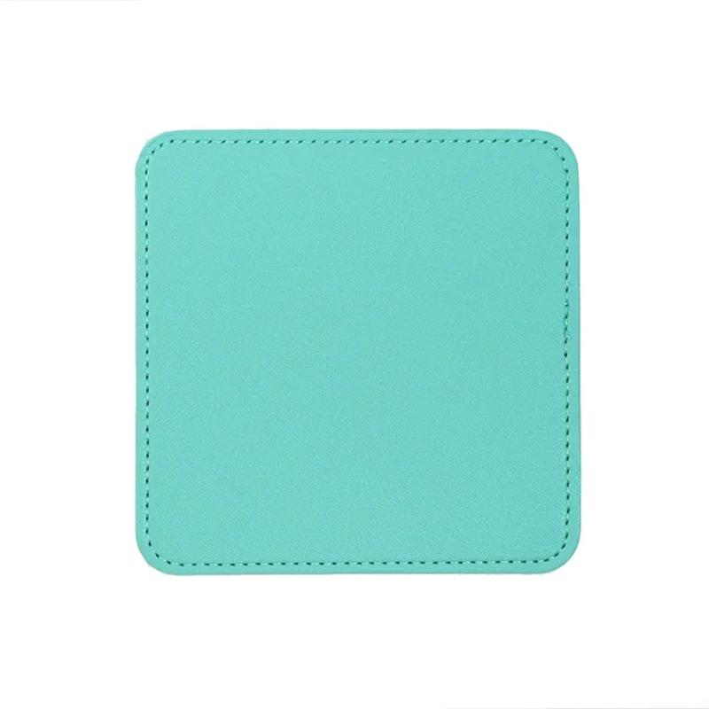 

Square Leather Coasters Nordic Style Premium Heat Resistant Waterproof Kitchen Dining Table Mats Must Have Home Decor Essentials смарагдовий