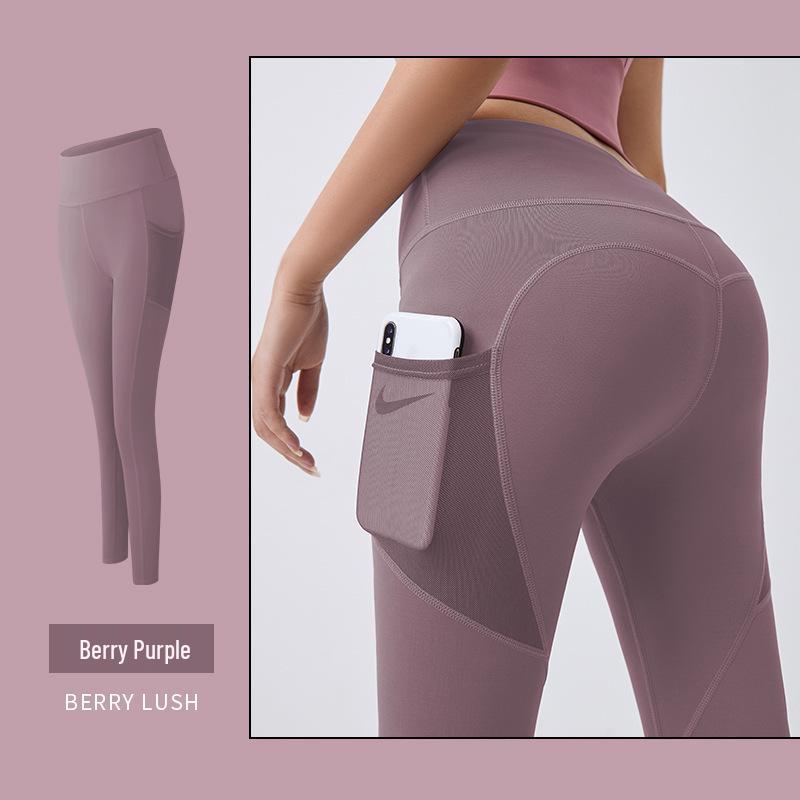Peach Butt Seamless High Waist Yoga Leggings with Mesh Pockets