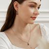 VOLUKA Weißer Feueropal Anhänger Halskette für Damen, Edelstein, Geburtsstein, Schmuck Geschenk für Mädchen…, Messing, Künstlicher Regenbogenquarz