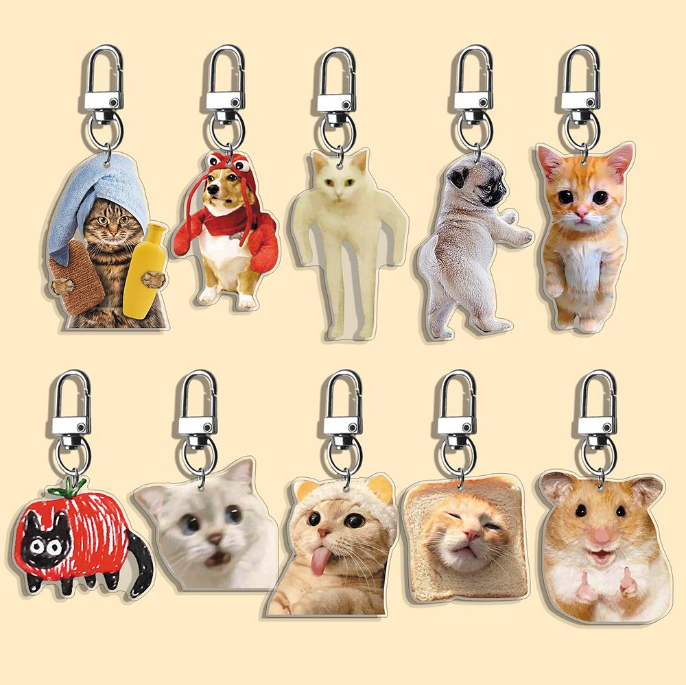 Funny Cat Keychain Student Gift Bag Women's Bag Cute Things Gift For Best Friends Cartoon