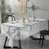 Lace Table Runner and White Party Tablecloth for Wedding Decoration, Summer Picnics, Valentine's Day Decor