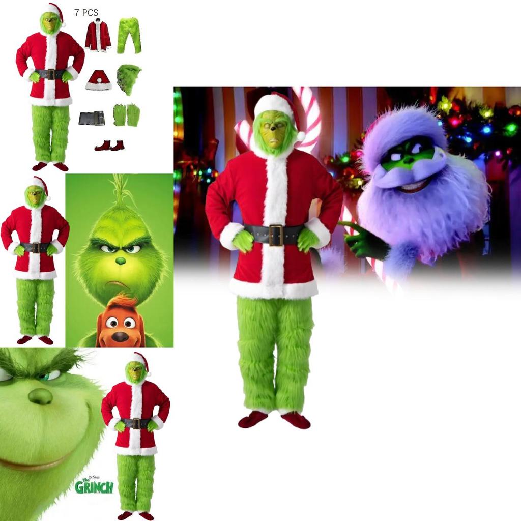 The Grinch Christmas Costume Cosplay Outfit For Adults Holiday Party