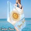 Custom Name Argentina Flag Beach Towel - Soft, Ultra-Absorbent Microfiber, Lightweight, Perfect for Beach, Parties, Travel, Camping