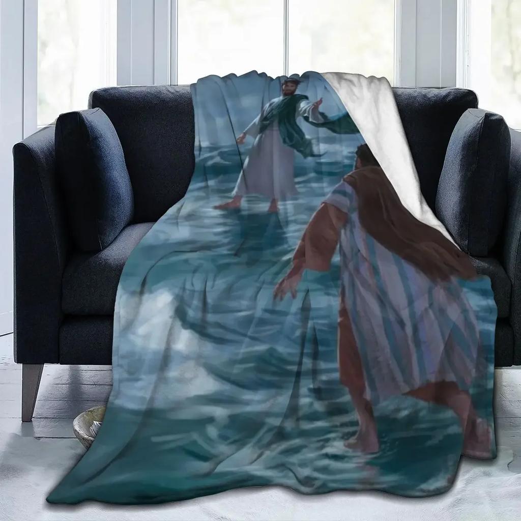 Jesus Divine Mercy Soft Plush Blanket, Flannel Blanket Throw Blanket for Living Room Bedroom Sofa Cover