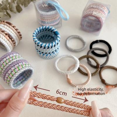 High Elasticity Basic Hair Rope Set Hair Tie Hair Ring Weave Rubber Band Ponytail Holder Hair Accessories