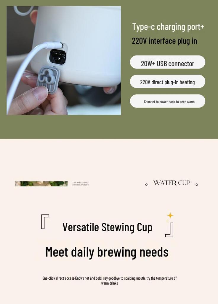 Multifunctional Portable Electric Heating Cup - 316 Mini Thermos & Milk Warmer