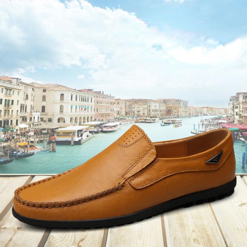 Männer Casual Schuhe Luxus Marke Sommer Echtem Leder Herren Loafer Mokassins Aushöhlen Atmungsaktive Slip On Driving Schuhe