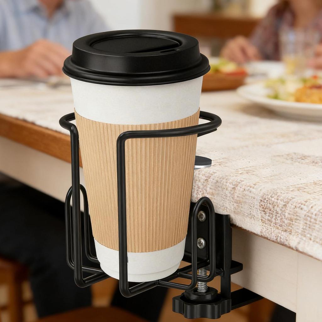 Table Cup Holder Anti-spill Drink Storage Shelf Horizontal Vertical Mount Clip On Cup Holder for Bedside Home Counter Kitchen