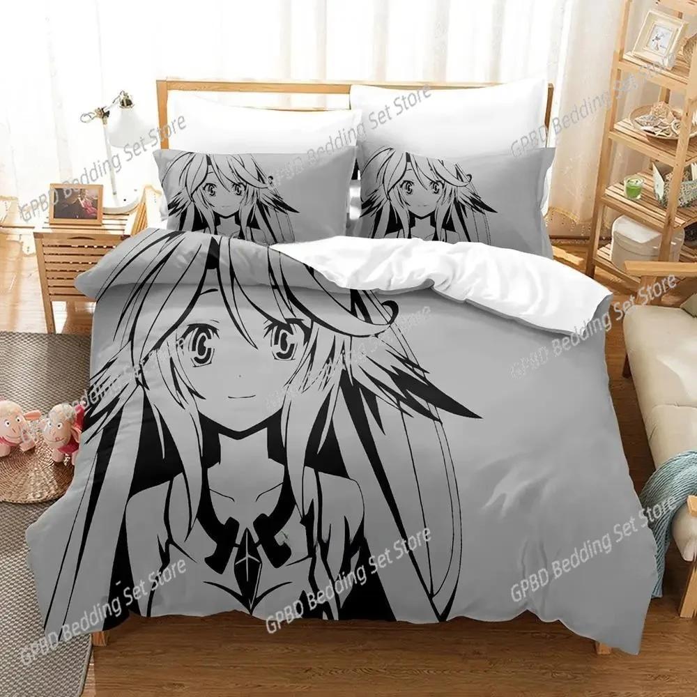 No Game No Life Sora and Shiro Bedding Set Bedroom Soft Modern Bedspreads Comefortable Duvet Cover Quilt Cover And Pillowcase