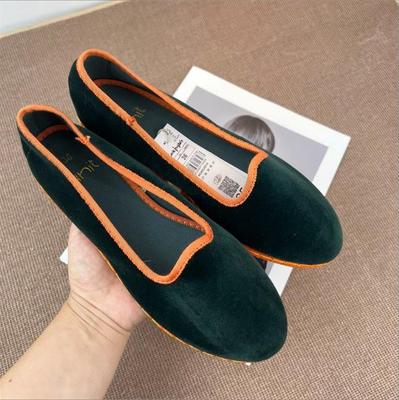 Fashion Casual Flats Shoes for Women 2025 Velvet Soft Canvas Black Loafers Spring Autumn Slip-on Shallow Ladies Shoes On Offer New In