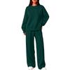 Women's Round Neck Long Sleeve Two Piece Set with Pants for Casual Wear