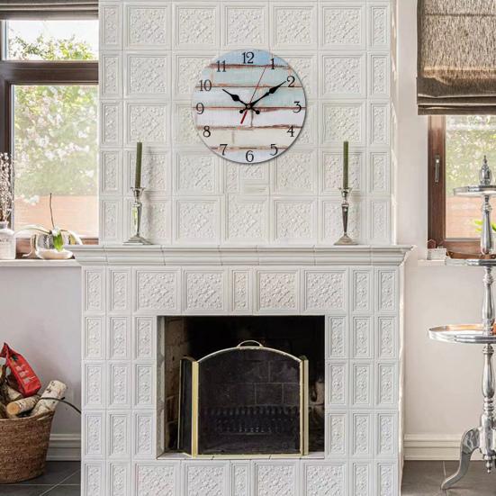 10 Inch Rustic Wooden Wall Clock Easy Installation Battery Operated Round Easy to Read Silent No Ticking Clock Kitchen Living Room Bathroom Farmhouse