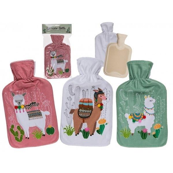 Lama-Wärmflasche mit weicher Plüschhülle