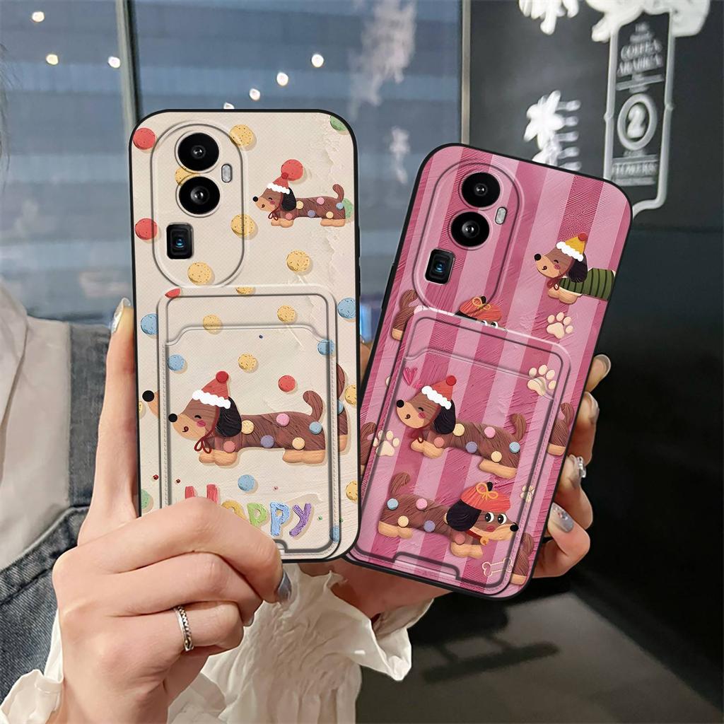 Soft Case Card Bag Phone Case For OPPO Reno10 Shockproof Waterproof TPU Protective Anti-dust Card Slot Cute Card Sleeve