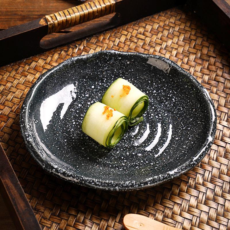 Japanese and Korean Ceramic Plates Irregular Dishes Sushi Snack Plates Household Small Dishes Creative Restaurant Tableware