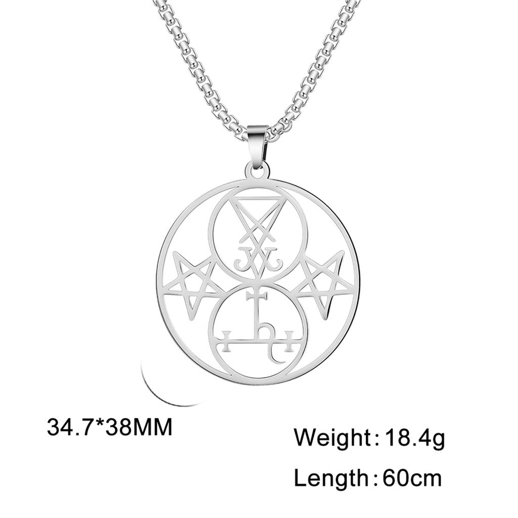 Pečeť Lilith Řetízkový náhrdelník z nerezové oceli Módní Šalamounův amulet Přívěsek náhrdelník pro ženy Muži Židovské šperky Dárek