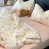 Live Broadcast Explosion Class A Maternal And Infant Grade Cotton Pure Cotton Double-Layer Yarn 4-Pcs Set Student Children'S Dormitory 3Pc Quilt Cover