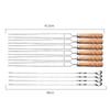 10pcs Reusable BBQ Skewers Stainless Steel Grilled Fork Barbecue Needle  Marshmallow