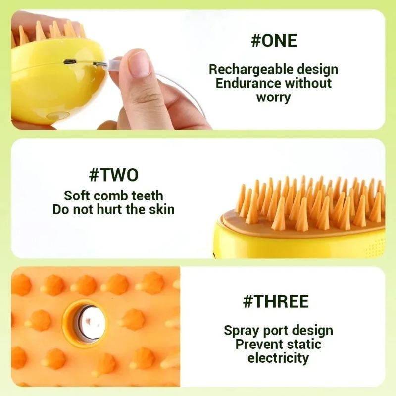 Cat Dog Steamy Brush Steam Brush Electric Sprayer for Massage Pet Grooming Tool Shedding 3 In 1 Electric Sprays Massage Combs