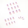 Light Purple French Wearable Manicure: Simple Double Finished False Nails & Removable Stickers