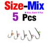 MNFT 5Pcs/Box New Carbon Steel Circle Live Shrimp Fixed Hooks for Carp Lure Fishing for River and Stream Depths