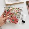 Polyester Canvas Flower Clutch Bag Large Capacity Zipper Closure Cosmetic Storage Pouch Portable Flower Pattern Makeup Bag