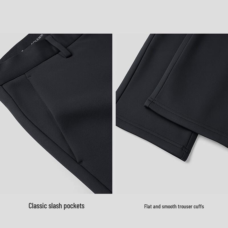 HLA Men's Winter Fleece-Lined Slim Straight Casual Pants