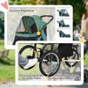 Folding Dog Stroller, All-Terrain, Adjustable Canopy, 111 x 58 x 107 cm, Dark Green