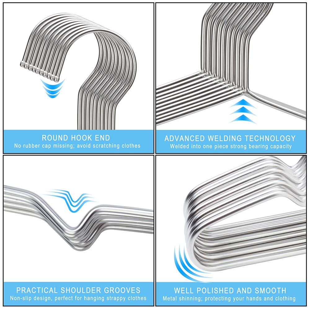 Seropy Edelstahl Wäsche Praktisch für Zoll Zoll Zoll Höhe Kleiderbügel, 30er-Pack, Kleiderbügel, Rostfrei, Biegsam, Langlebig, Aufbewahrung, Röcke,