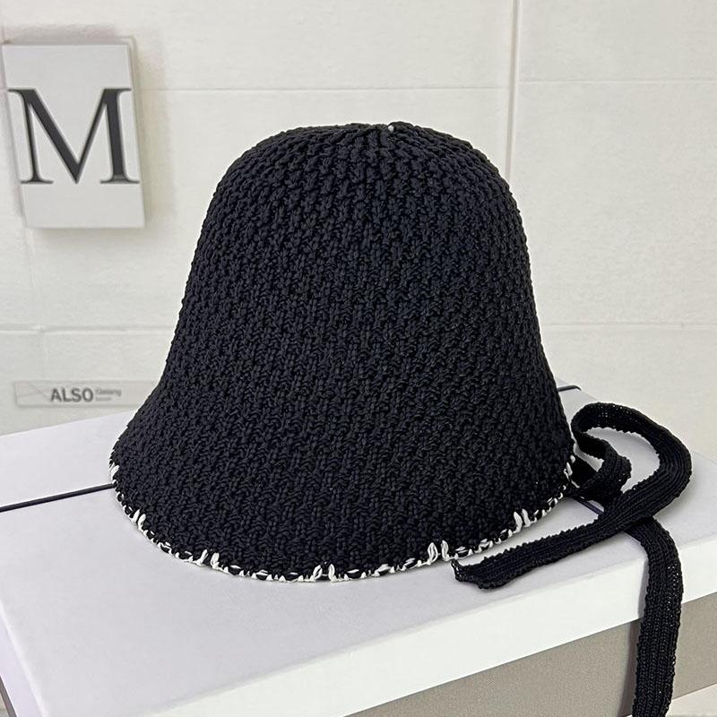 Hollow Thin Bucket Hat Women's Spring Summer Sunscreen Sunshade Basin Hat Fashion Show Small Face Breathable Bucket Hat