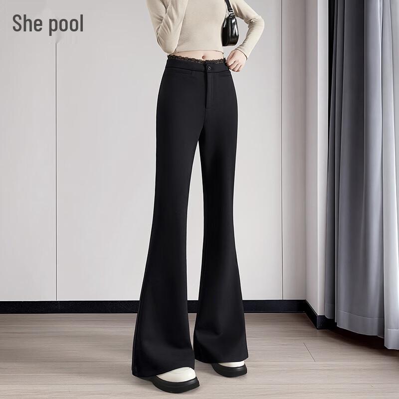 

Women s Elegant High-Waist Flared Casual Pants XL