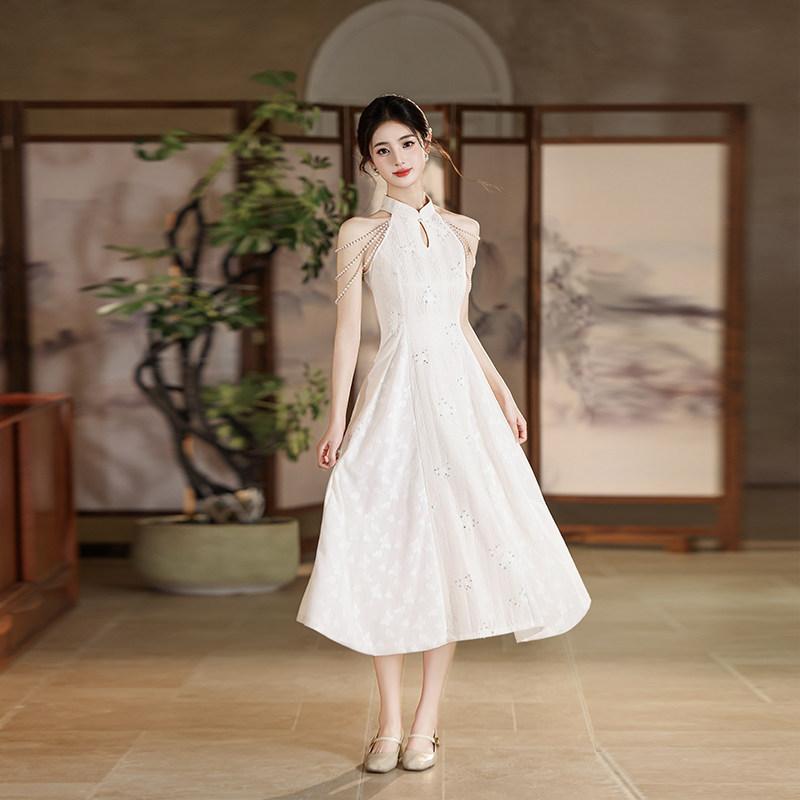 White neck national style new Chinese Suzhou cheongsam improved young 1011 new women's high-end banquet dress