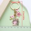 1pc Colorful Fairy Tale Keychain, Enamel Mushroom House Flower Butterfly Charms Key Ring, For Car Keys, Backpacks, Wallets