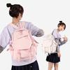 Multi-Function Women Shoulder Bag Solid Color Students Schoolbag Simple Nylon Backpack  Girls