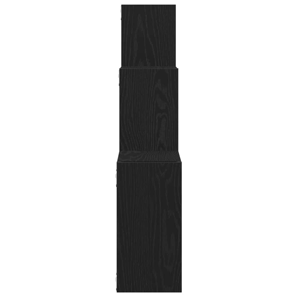 Cube Shelving Unit Black Oak Effect 68 x 15 x 68 cm Engineered Wood