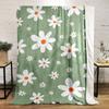 [Flannel Throw Blanket] Daisy Print Flannel Throw Blanket - 100% Polyester Non-Woven Fabric, Reversible Digital Printed All-Seas