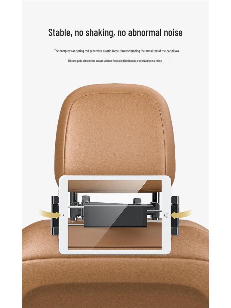 Car Seat Rotatable Phone & Tablet Holder - Foldable Rear Seat Bracket for Easy Viewing