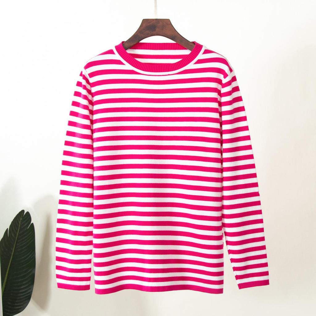 2025 Spring Retro Striped Women's Sweater: Classic European & American Style