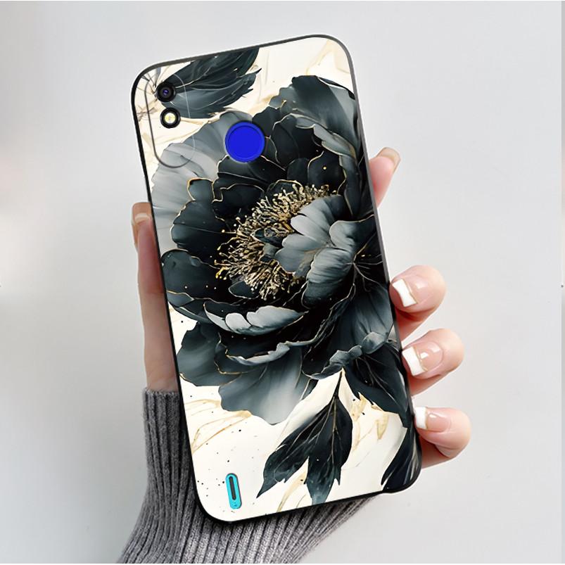 Printed Phone Case For Tecno Spark 4 Lite/POP 3PLUS Funda Capa Soft Silicone Black Shell Cover Cute Flower Cartoon Casing Coque