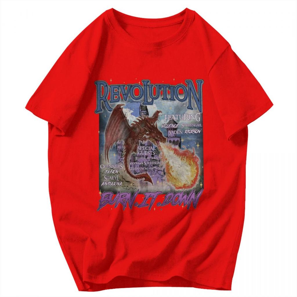 Men T Shirt Iron Flame Fourth Wing Vintage Idea Y2K Graphic Short Sleeve Unisex Clothes T Shirts