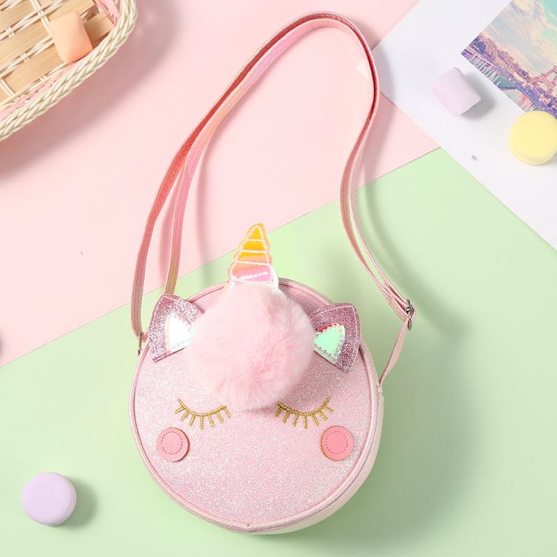 Unicorn Crossbody bag:Shiny Pink,cute Cartoon style!Perfect for Kids—doubles As a Single-shoulder Bag,travel Pouch & Coin Purse.