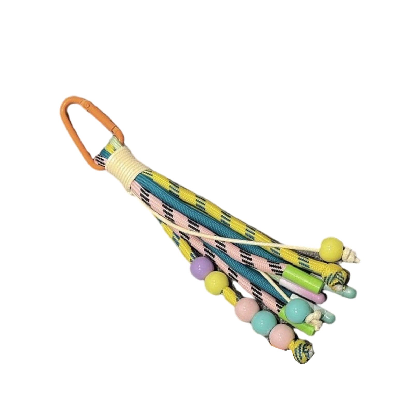 

Яркий брелок ручной работы, плетеный брелок, украшение, декоративный шарм для телефона/сумки, для любителей DIY и моды