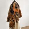 Design Scarves Women Autumn Winter Thicken Scarf Imitation Cashmere Oil Painting Shawl Warm Coldproof Windproof Blanket