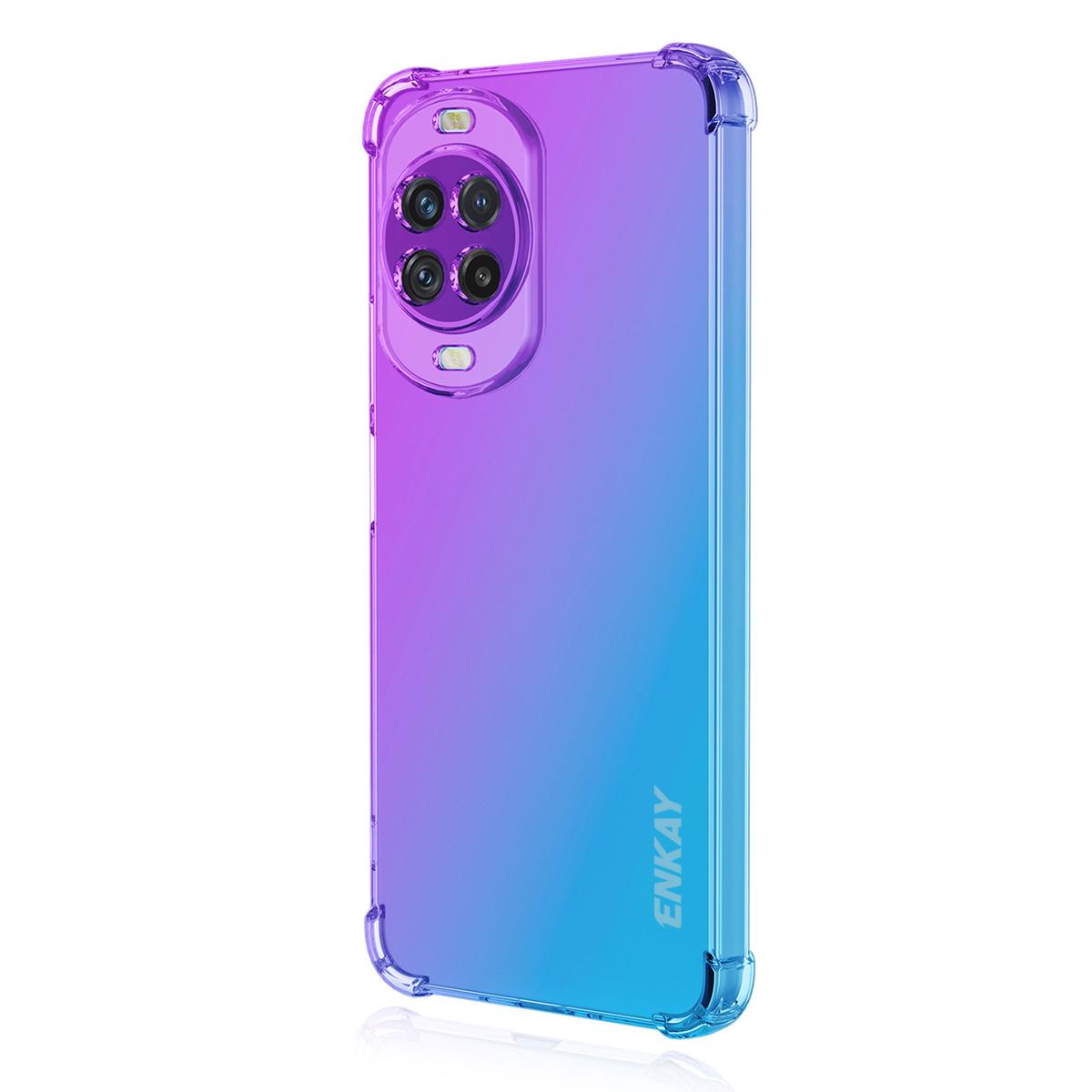 

For Huawei nova 14 Pro 5G TPU Case ENKAY Thickened Four Corner Drop-proof Phone Back Cover Purple/Blue