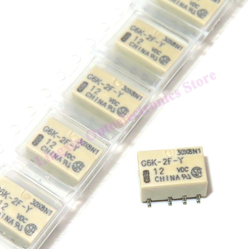 20pcs SMD G6K-2F-Y G6K-2P-Y Signal Relays 8PIN For Relay DC 3V 5V 12V 24V G6K-2F-Y5VDC G6K-2F-Y-12VDC G6K-2F-Y24VDC 10*6.5*5mm Relays 5