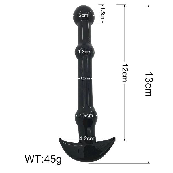 Black Anchor Shape Crystal Glass Massage Stick